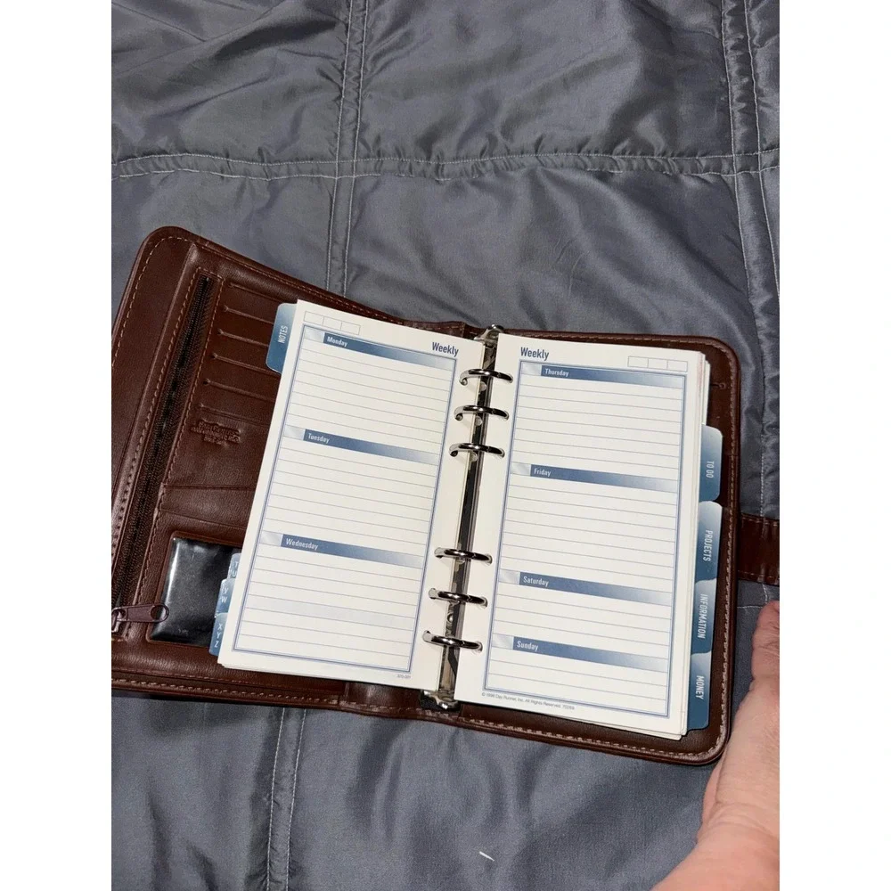 Day Runner FactCentre 503-92 Brown Personal Organizer Planner Binder 6 Ring 7.5